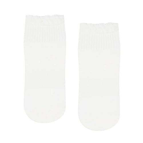 Two white socks on a white background