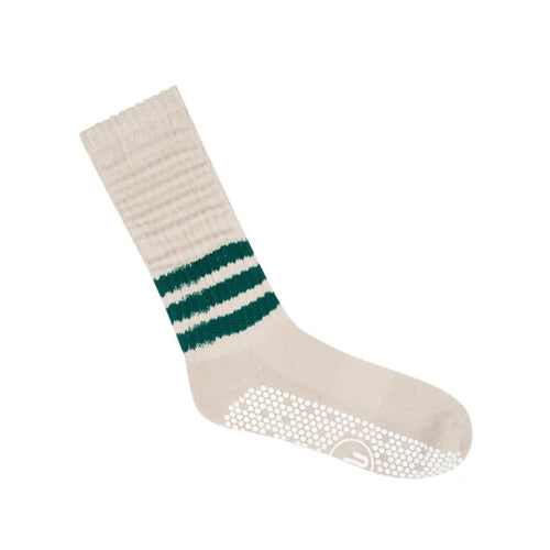 Move Active Scrunch Oat Emerald Stripe Grip Socks 3
