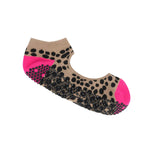 move active slide on pink neon spots tan grip socks