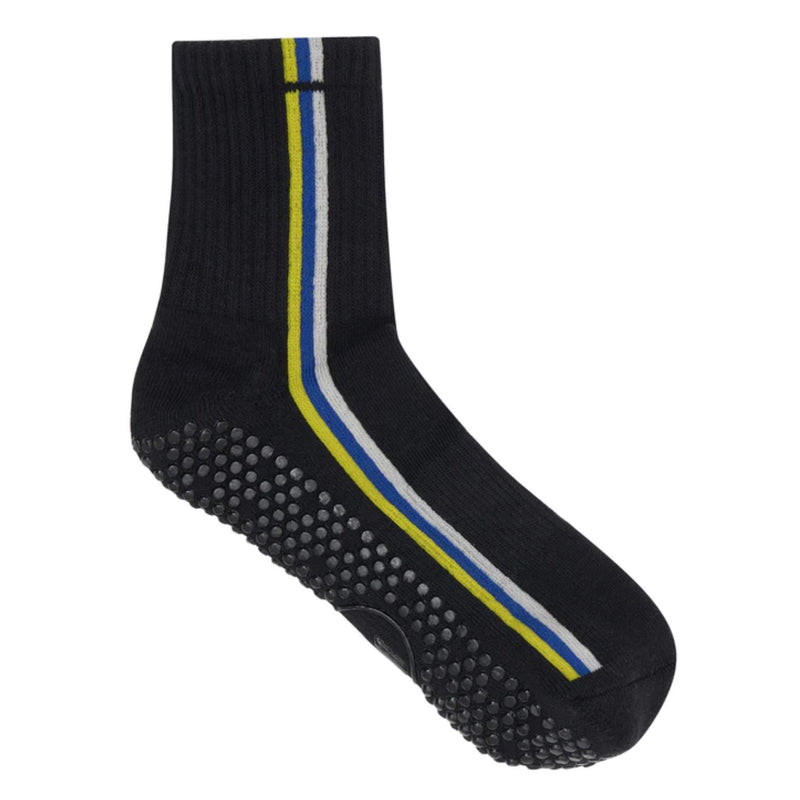 move active crew black stripes grip socks