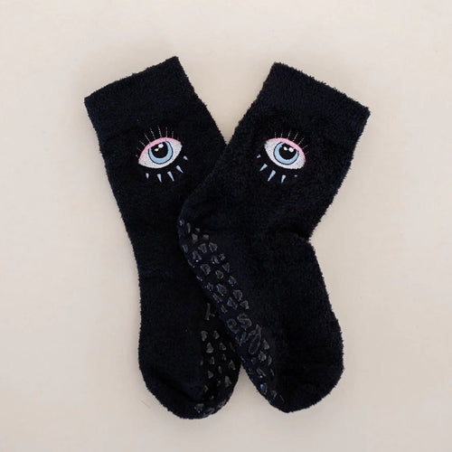 pilates honey evil eye grip socks