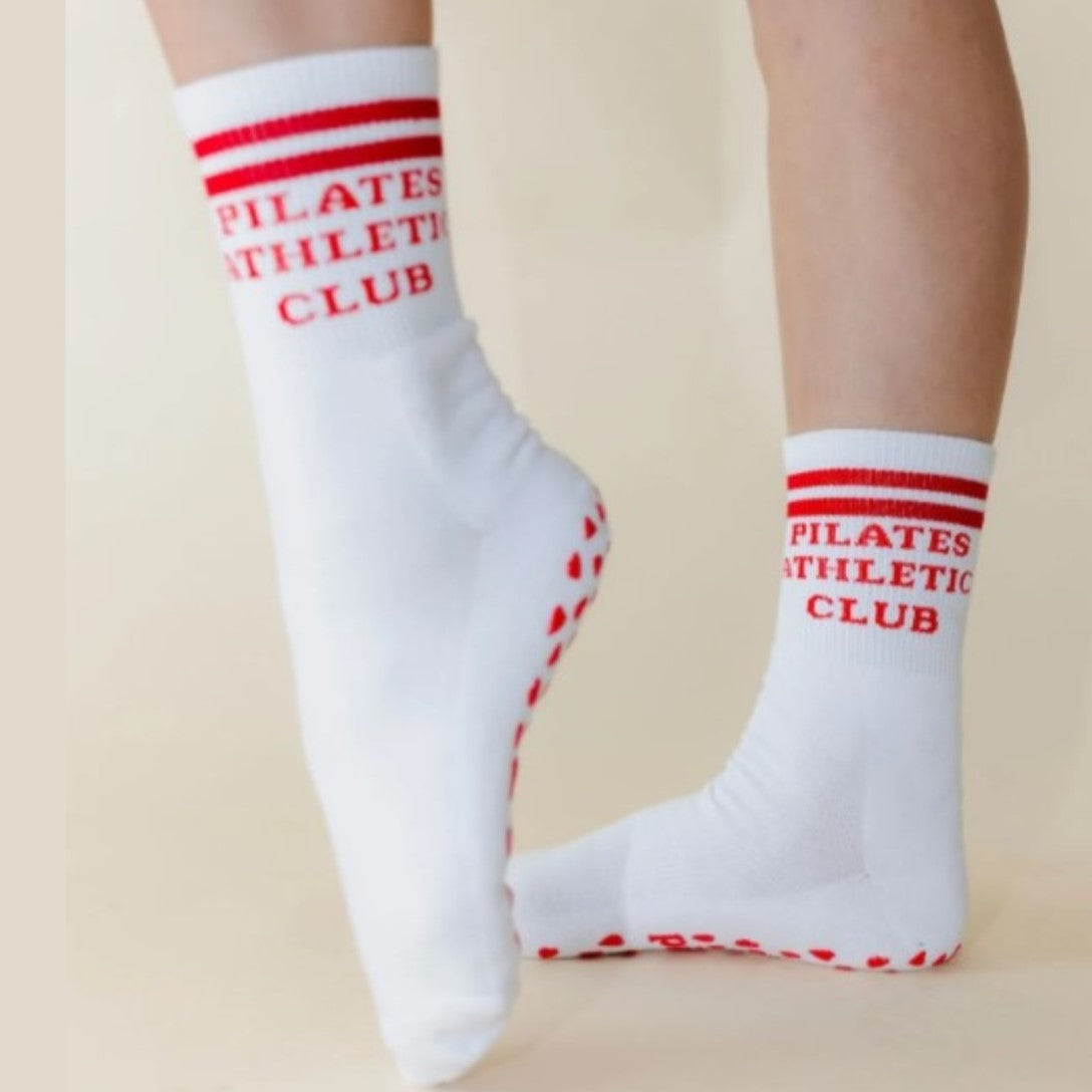 Pilates Athletic Club - Crew Grips by Pilates Honey - Barre & Pilates Grip Socks – SIMPLYWORKOUT