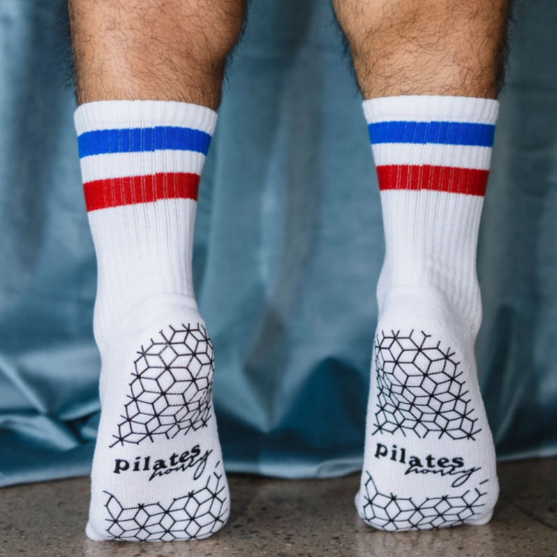 Men's Vintage Crew Grip Socks Pilates Honey SimplyWorkout