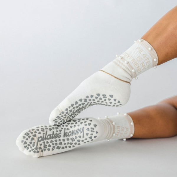 Pilates Honey Pilates Boyfriend Luxe Collection Crew Grip Sock