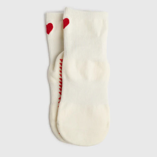 pointe studio heart ankle grip socks