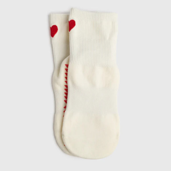 pointe studio heart ankle grip socks