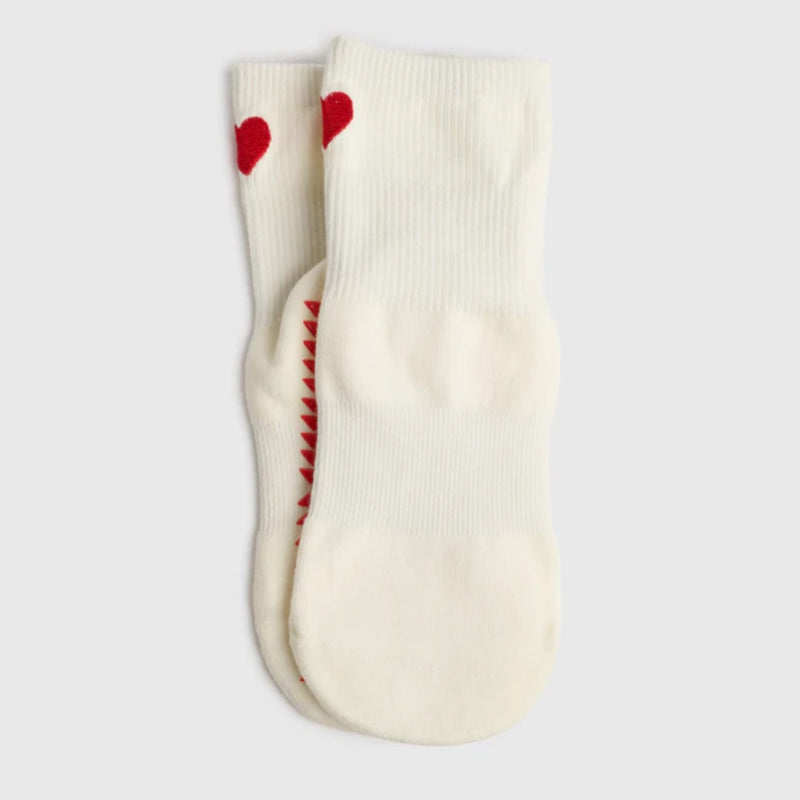 pointe studio heart ankle grip socks