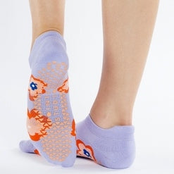 pointe studio posy full foot lavender grip socks