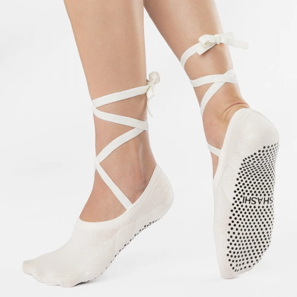 shashi ballet grip white grip socks 