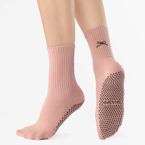 Shashi Motif Ankle Pink Grip Socks 1