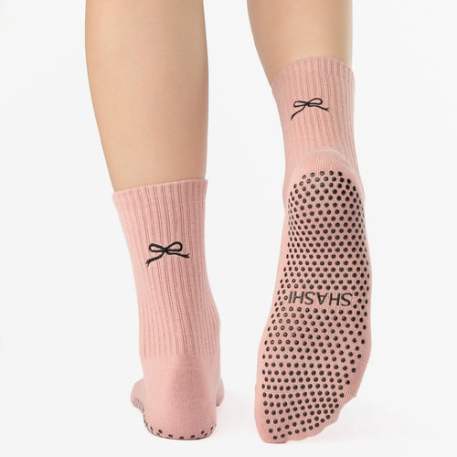 Shashi Motif Ankle Pink Grip Socks 2