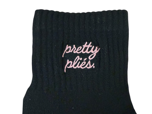 simply workout pretty pliés ankle grip socks black