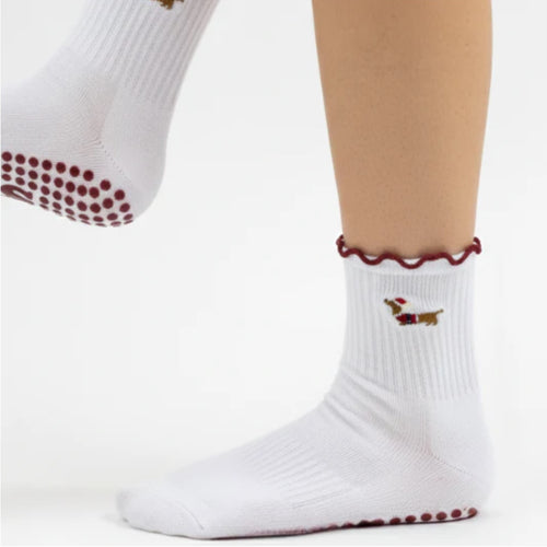souls LA Holiday pup grip socks ruffle