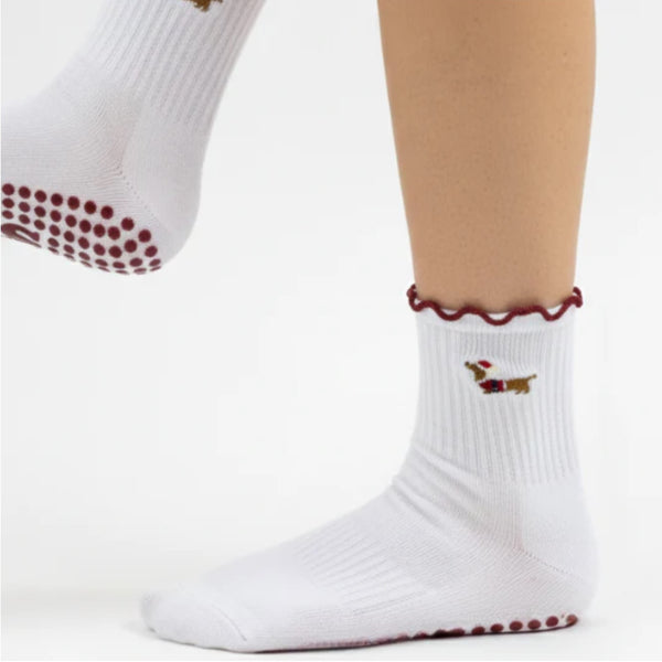 souls LA Holiday pup grip socks ruffle