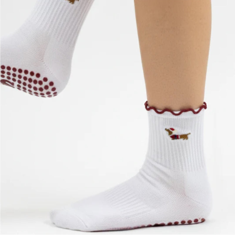 souls LA Holiday pup grip socks ruffle