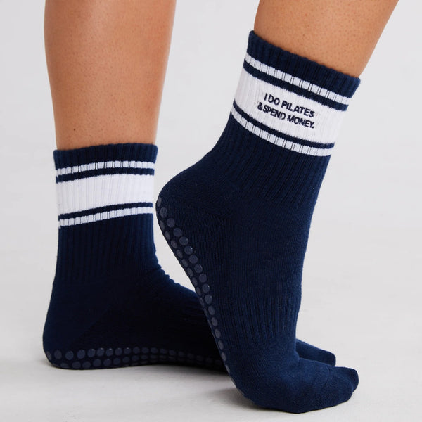 Souls LA I do Pilates and Spend Money Grip Socks 1