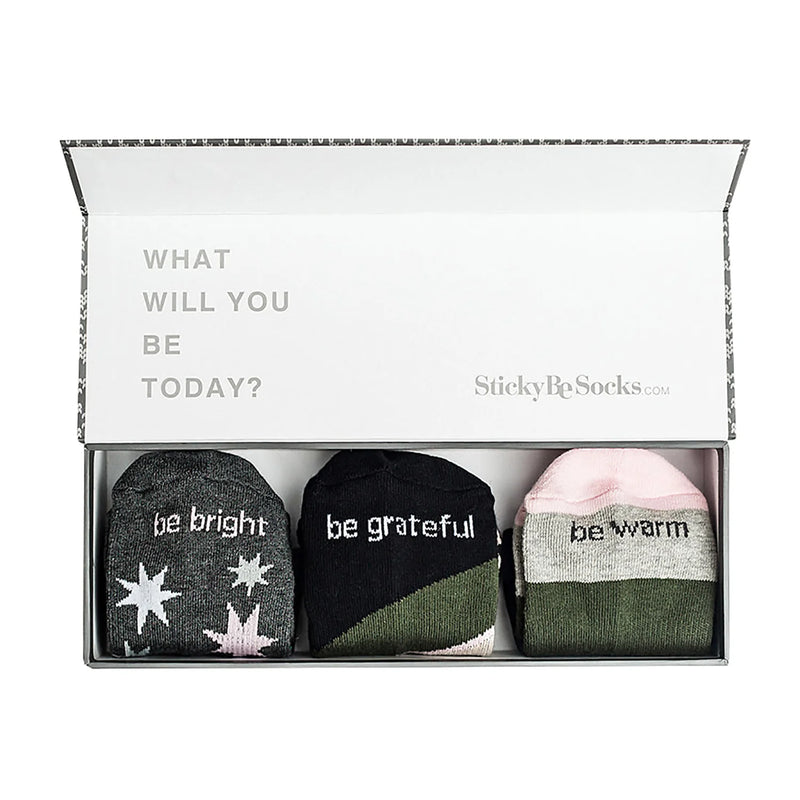 Holiday Gift Box (set of 3) Grip Socks - Sticky Be - simplyWORKOUT