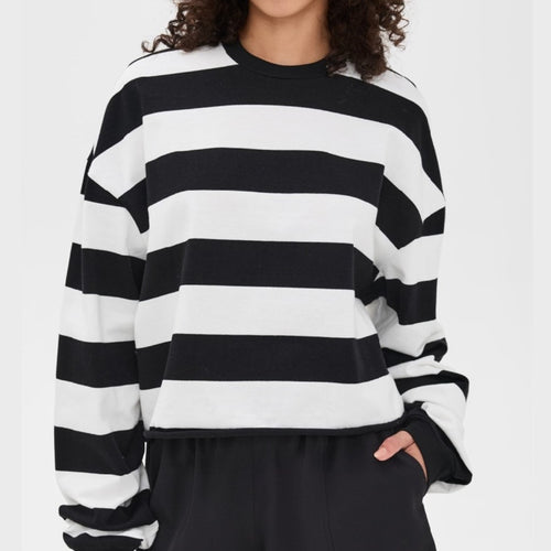 Strut This Oxford Long Sleeve Black and White 3