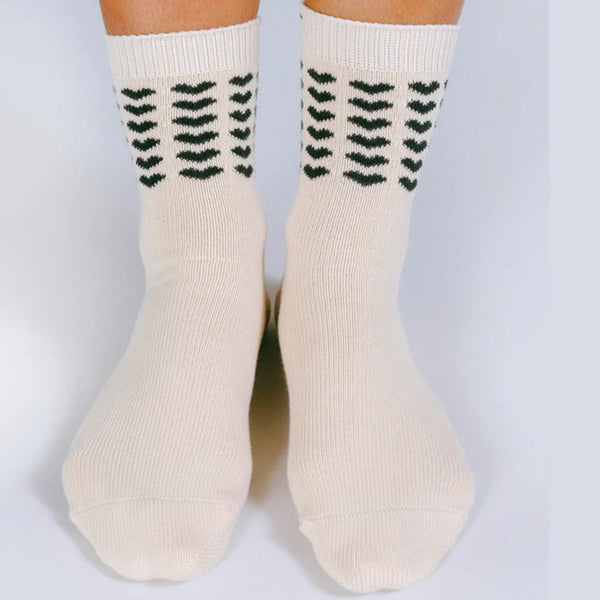 Sweet Heart Ankle Socks Off White