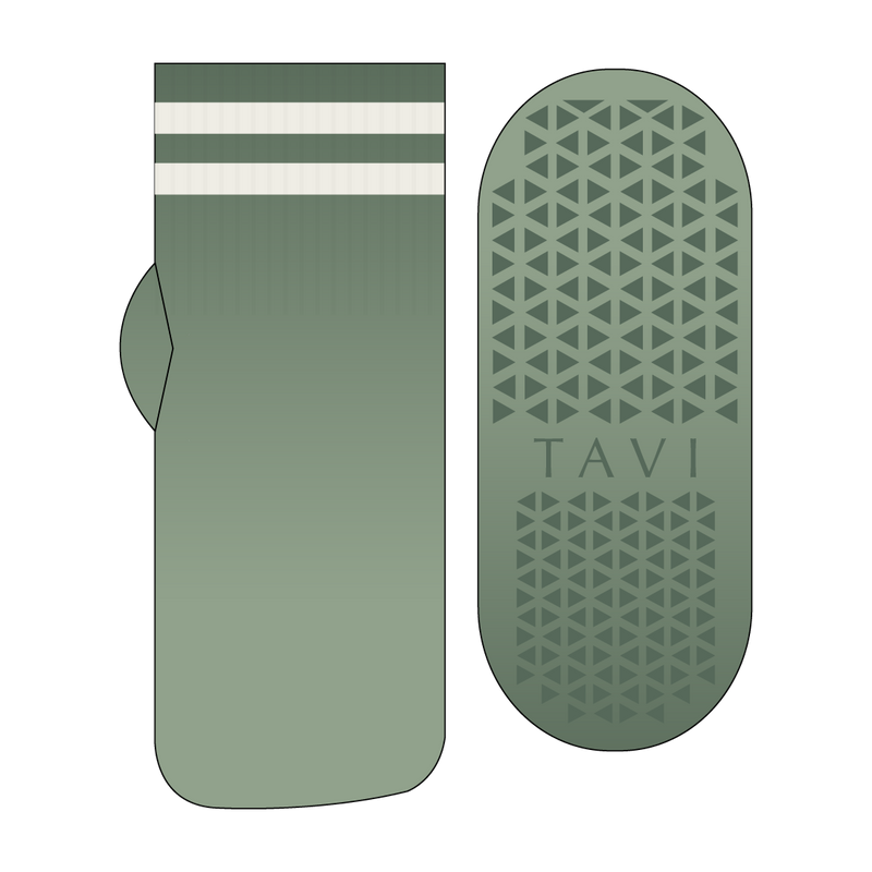 tavi active aria foliage ombre green grip socks