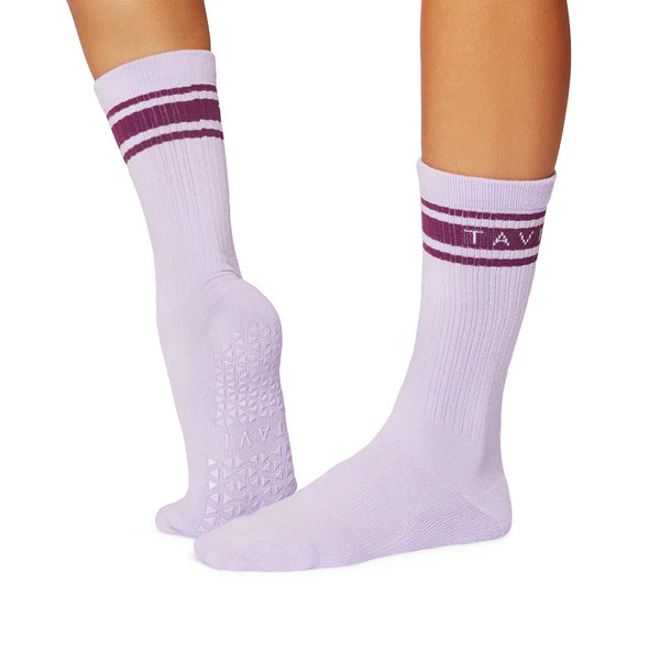 tavi kai lilac crew grip socks