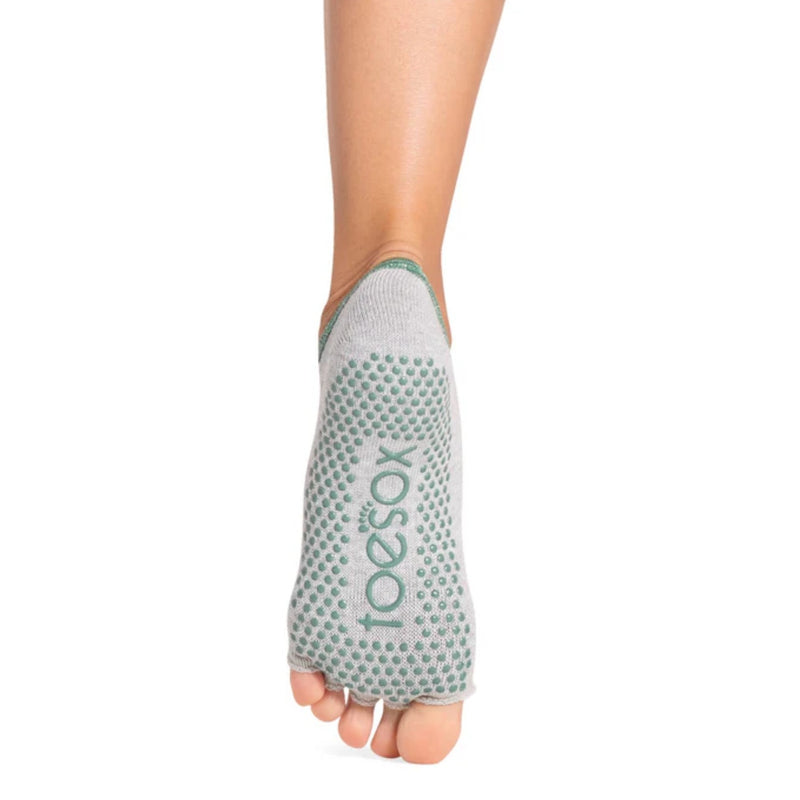 Toesox Half Toe Ankle Grip Socks, Black and Grey, Now With New