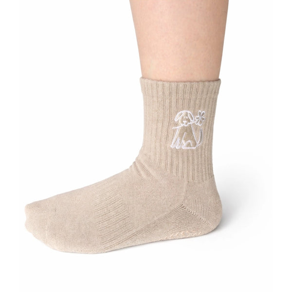 Treads Flower Pup Grip Sock