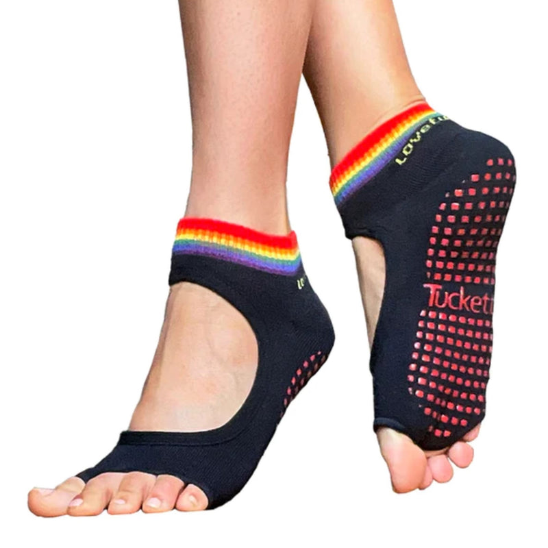 tucketts allegro rainbow navy grip socks