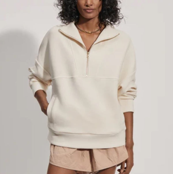 varley colebrook half zip sweat whitecap 