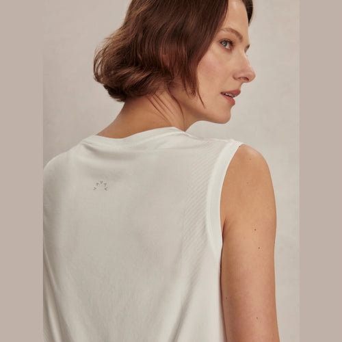 Varley Nate Seamless Cropped Tank White