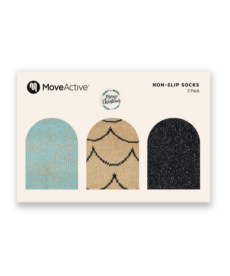 move active holiday cheer grip sock box set of 3 sparkles