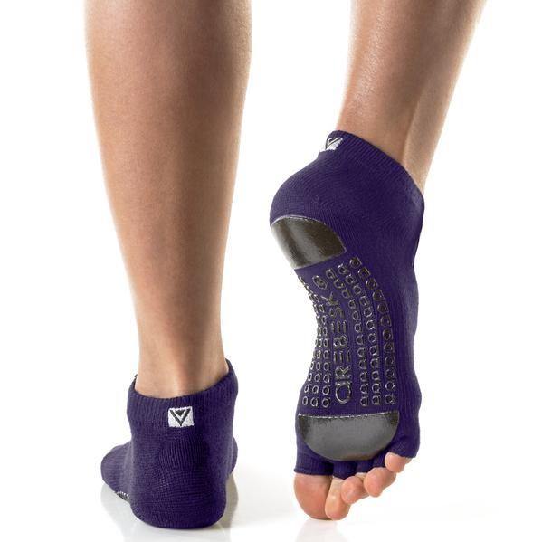 Arebesk Fishnet Open Toe Grip Socks - Purple Black