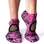 Arebesk Fishnet Grip Socks - Pink Snake