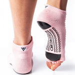 Arebesk moto open toe grip socks pink