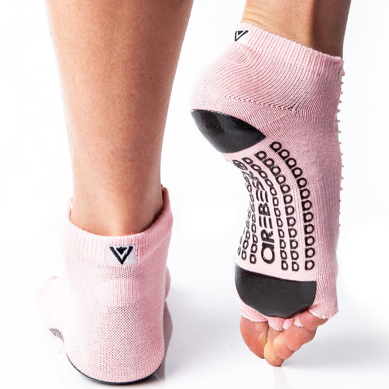 Moto Open Toe Grip Socks Light Pink - Arebesk - simplyWORKOUT