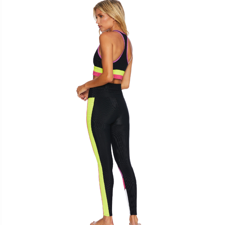 Bailey Legging Black Lime Punch - Beach Riot - simplyWORKOUT
