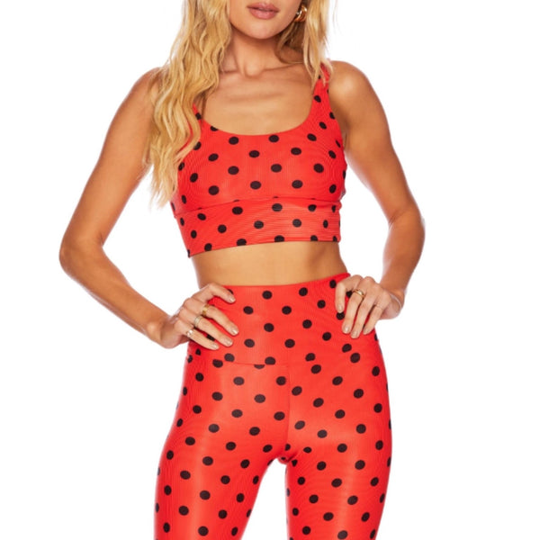 Beach Riot Leah Top - Scarlet Polka Dot