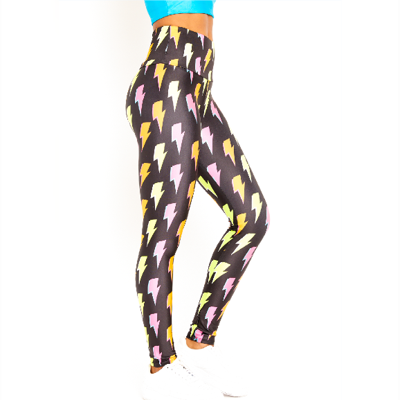 Goldsheep Neon Lightning Bolt Leggings