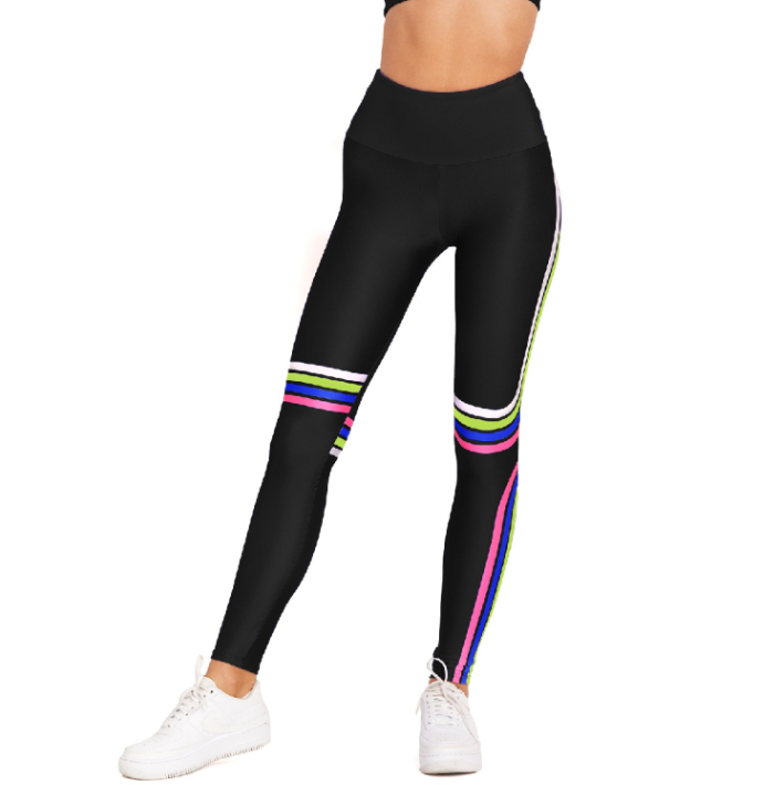 Adult Plus Size Black And Neon Green Wide Striped Women Tights | $17.99 |  The Costume Land