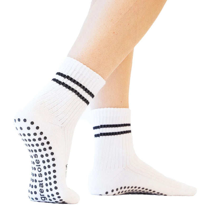 Great Soles Greer Boyfriend Grip Socks Black and White