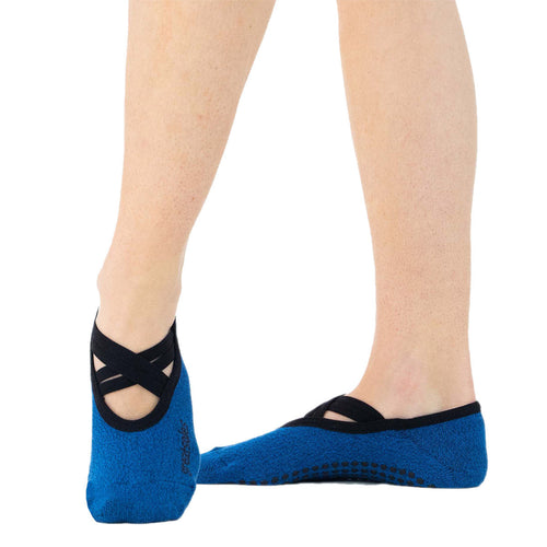 great soles Juliet blue double strap royal blue grip socks