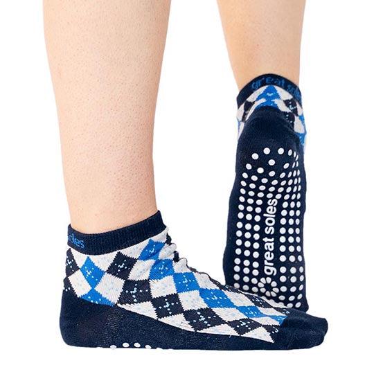 great soles Maisie ankle grip sock argyle