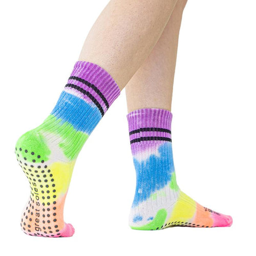 Great Soles Elliott Crew Grip Sock - Neon Multi 
