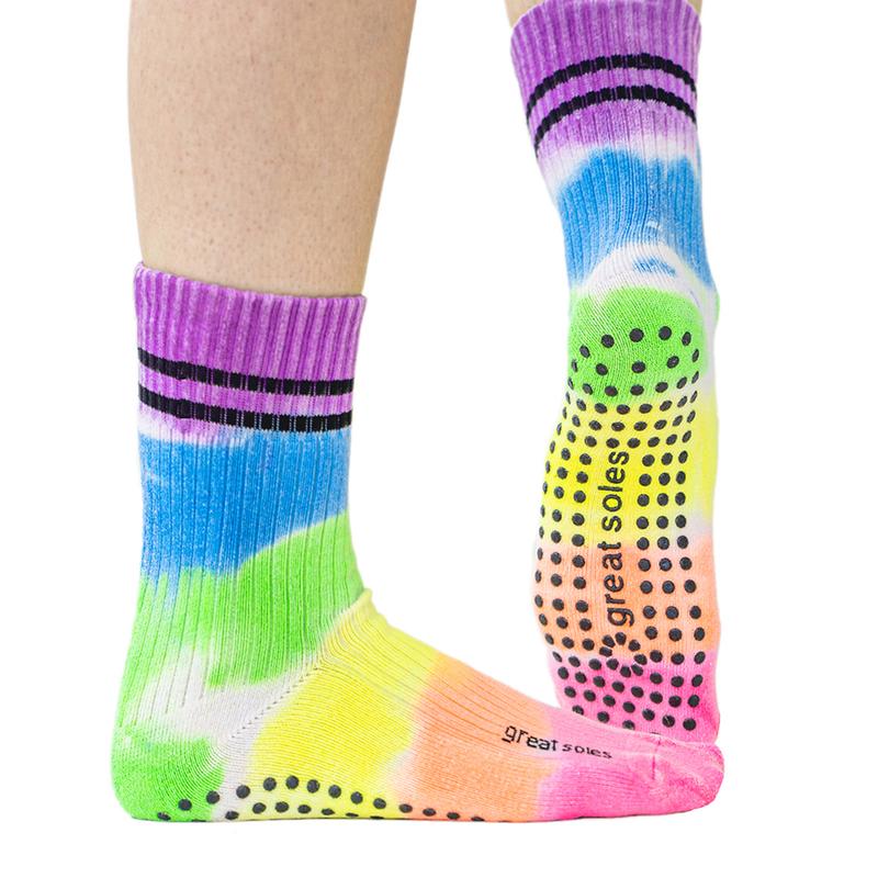 Great Soles Elliott Crew Grip Sock - Neon Multi 