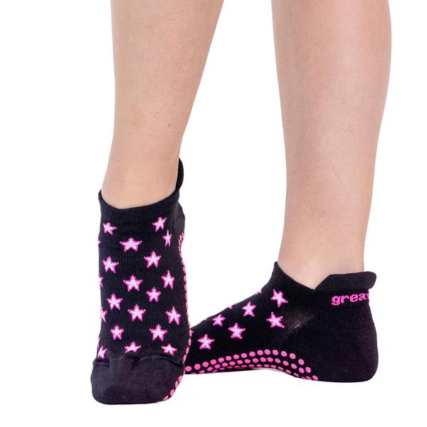 great soles grip socks lucy stars black pink