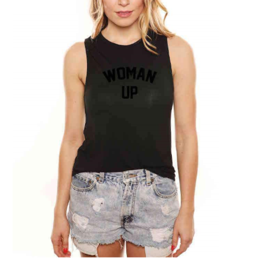 House of Tens Muscle Tank Woman Up Black