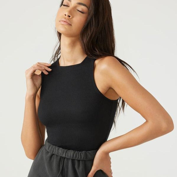 Joah Brown Womens High Square Neck Tank Dune S/M Joah Brown Womens High Square Neck Tank Dune S/M