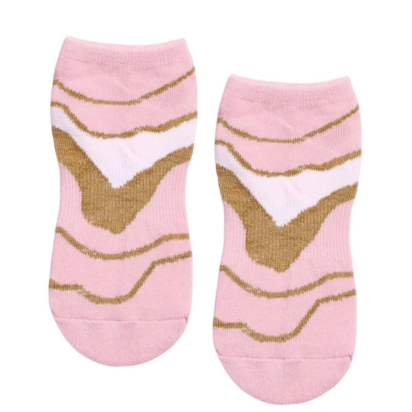 move active pink quartz gold classic grip socks gold sparkle