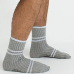 MoveActive Crew Sporty Glitter Gray Grip Socks
