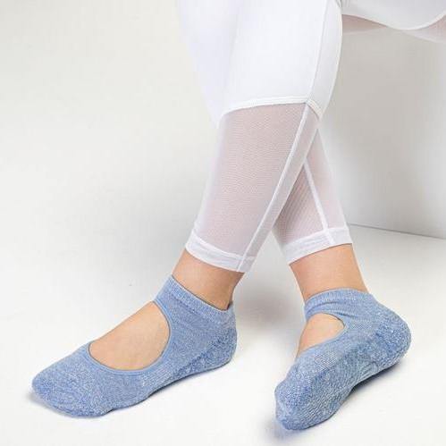 Slide On Grip Socks Powder Blue Sparkle